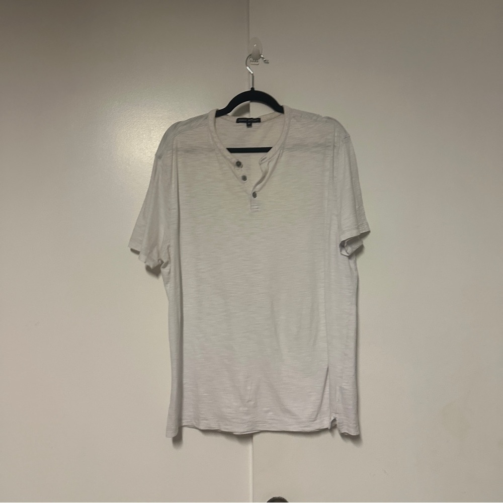 Robert Barakett Short Sleeve Henley White T-shirt Size XXL